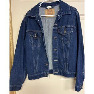 Levis Trucker Jacket Womens Medium Dark Wash Denim Button